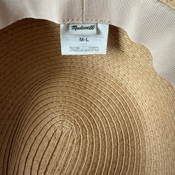 Madewell straw hat size medium large black trim boho casual classic - Picture 2 of 5